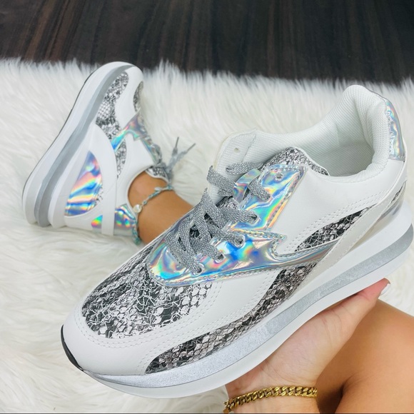 Silver snake platform sneaker - Picture 5 of 9